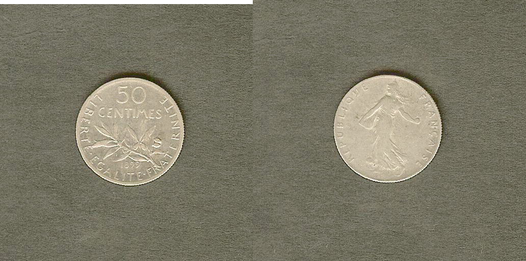 50 centimes Semeuse 1899 VF/gVF